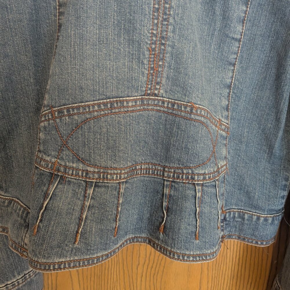 JeanStar Y2K Denim Button Down Jacket Zip and Button Cuffs-PM - Picture 6 of 7
